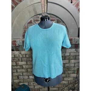 Winter silks top short sleeve blue